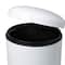 Honey Can Do White Retro Metal Kitchen Step Trash Can with Lid